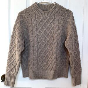 Frank & Oak Cable Knit Sweater in Taupe